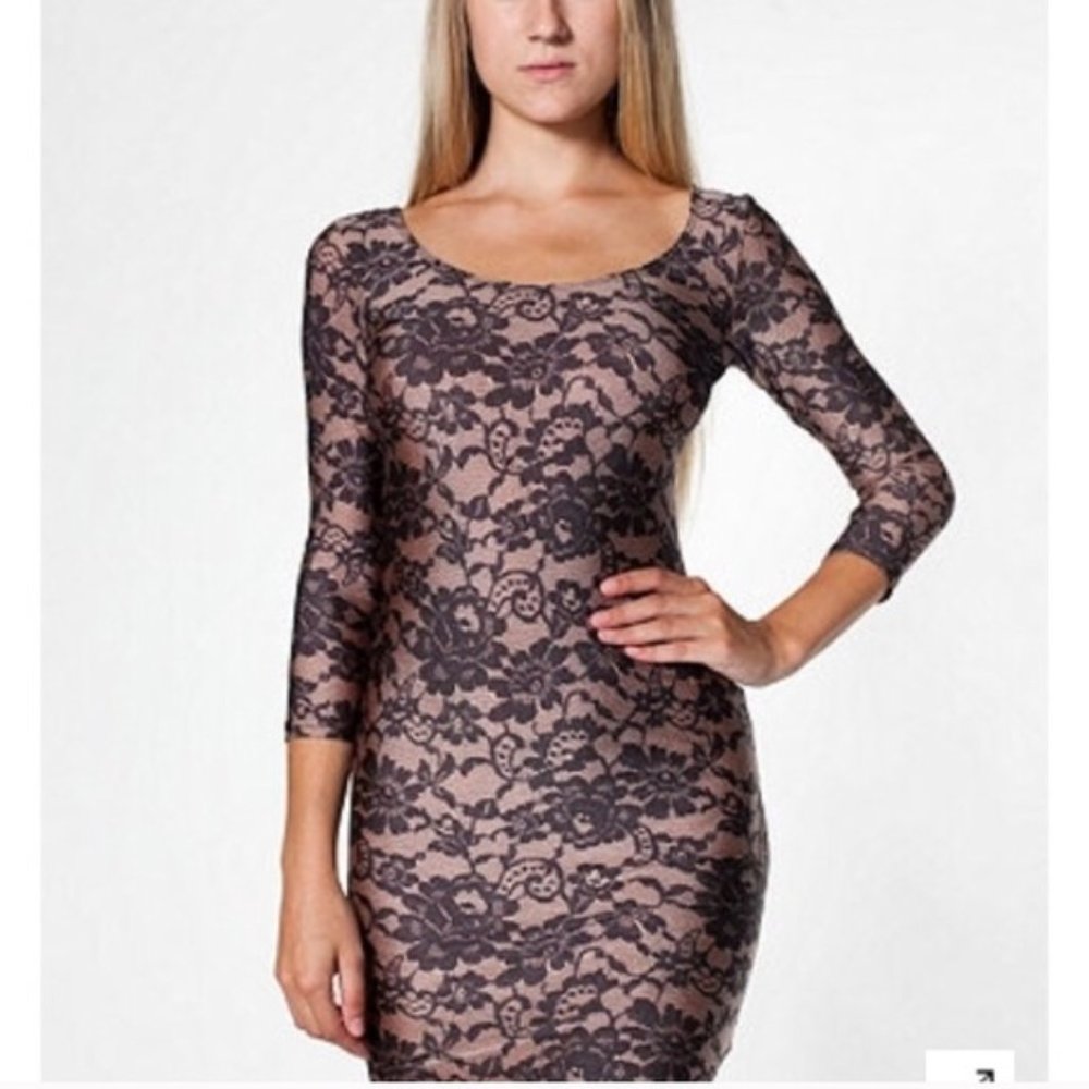 American Apparel Lace Print Bodycon Dress